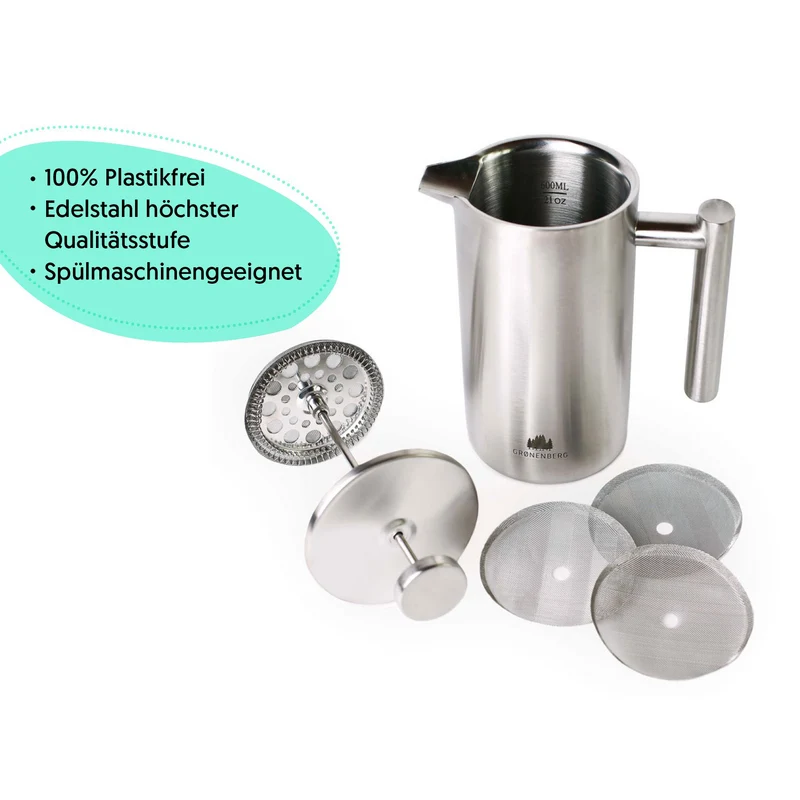 Groenenberg French Press aus Edelstahl | 0,6 Liter