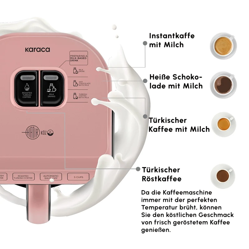 Karaca Hatır Koz Milky Türkische Kaffeemaschine Rose