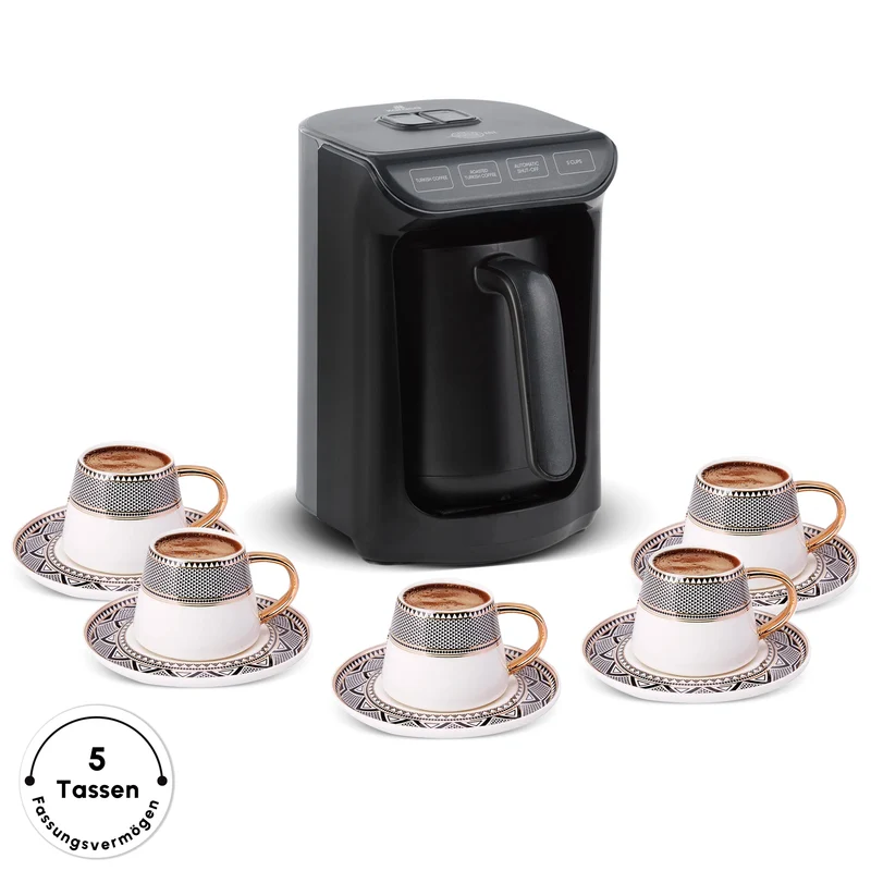 Karaca Hatır Kaffeemaschine mit Röstfunktion Shiny Black, 535 W