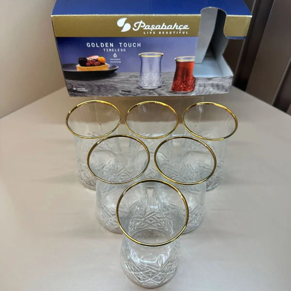 Paşabahçe Timeless Golden Touch 6 Çay Bardağı 160 ml | Pb-42891Go