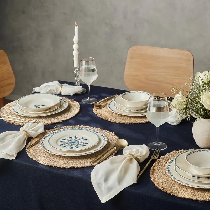 Karaca Forever Bone China İznik 6 Kişilik 24 Parça Yemek Takımı, Renkli