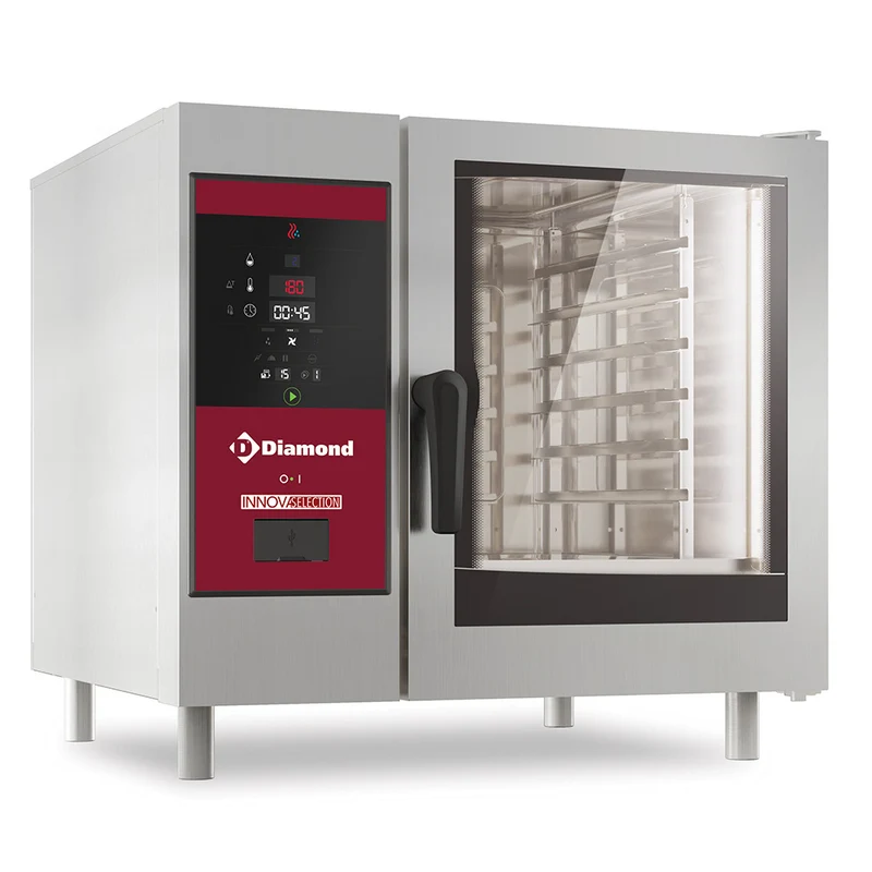 Elektro Kombidämpfer mit direkter Dampfzufuhr und Konfektion, 6x GN 1/1 + Reinigung - SDE/06S