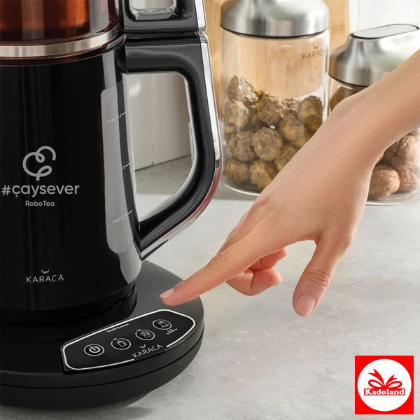 Karaca Çaysever Robotea Pro 4 in 1 Çay Makinesi | 2500W | Black Chrome
