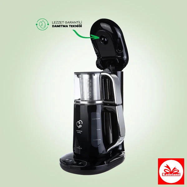 Karaca Çaysever Robotea Pro 4 in 1 Çay Makinesi | 2500W | Black Chrome