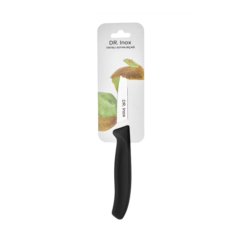 Dr. Inox Wellenschliff-Schälmesser 19cm Schwarz