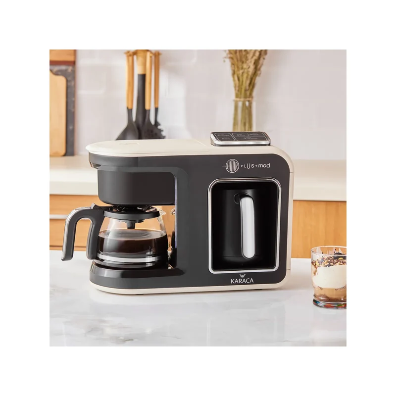 Karaca Hatır Plus Mod 5 in 1 Tee und Kaffeemaschine, Cremeweiß, 1385W