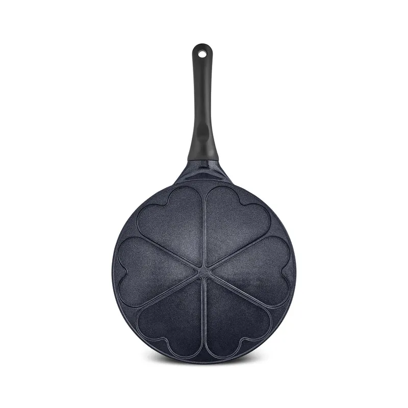 Karaca Fluffy Love Antihaft-Pfannkuchenpfanne mit Induktionskeramikbeschichtung, 26 cm, schwarz