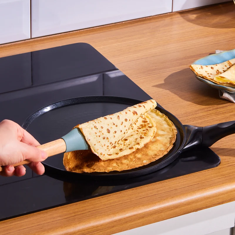 Karaca Fluffy Antihaft-Induktionspfanne mit Keramikbeschichtung für Crêpes und Pfannkuchen, 26 cm, schwarz