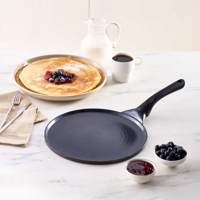 Karaca Fluffy Antihaft-Induktionspfanne mit Keramikbeschichtung für Crêpes und Pfannkuchen, 26 cm, schwarz