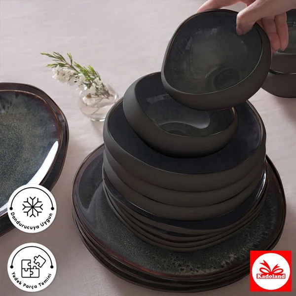 Karaca Streamline Galactic Stoneware Black /12 persoons Yemek Takımı 55 stk/ 12 Kişilik Yemek Takımı 55 Parça