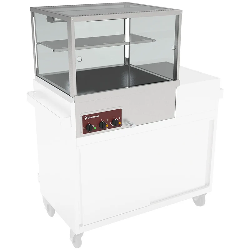 Wärmevitrine, Bain-Marie 2x GN 1/1 Panorama - VBME-2X