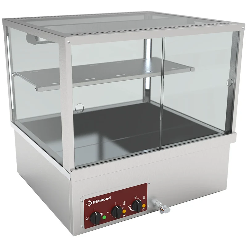 Wärmevitrine, Bain-Marie 2x GN 1/1 Panorama - VBE-211/N
