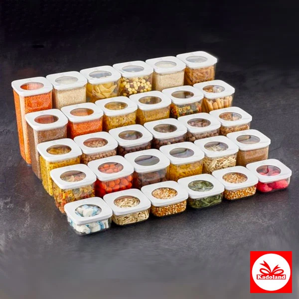Vip Ahmet Güneş Kare Saklama Kabı Seti - 3x2 Lt - Vp-282 | Voorraadpotten Set