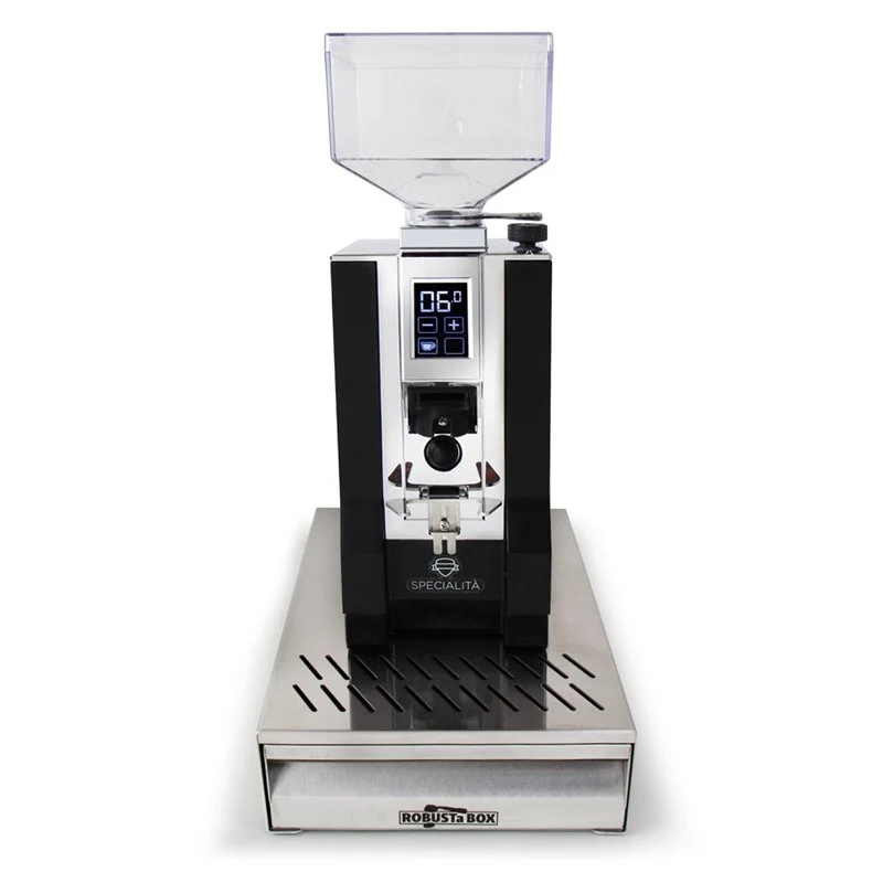 Eureka Mignon Specialita Black Grinder with Stainless Knock-box