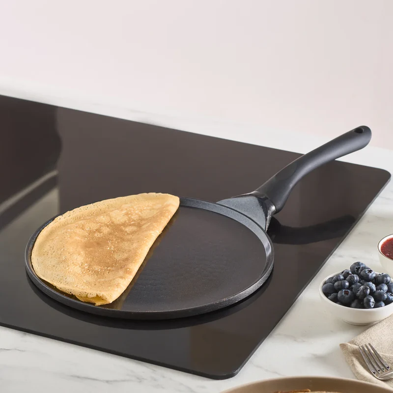 Karaca Fluffy Antiaanbak Crêpe- & Pannenkoekenpan met Keramische Coating, 26 cm, Siyah