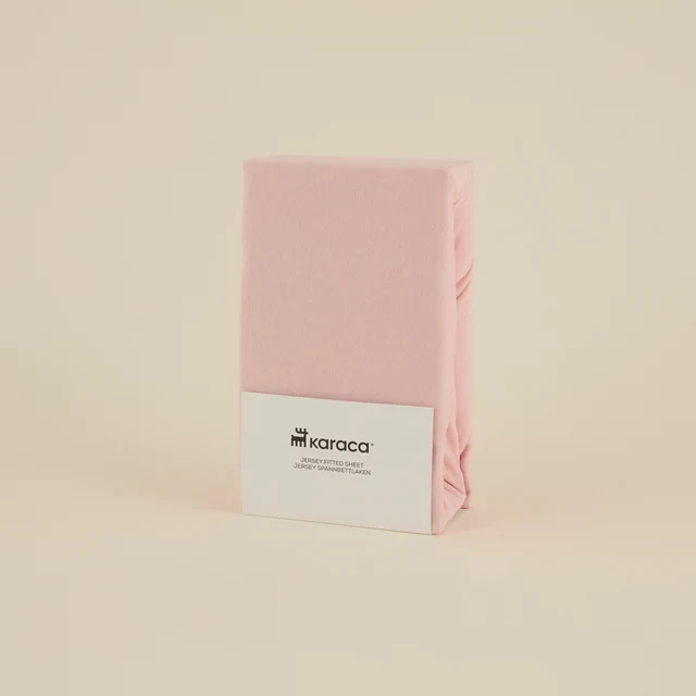 Karaca Home Jersey Hoeslaken, 100x200+30 cm, Dusty Pink