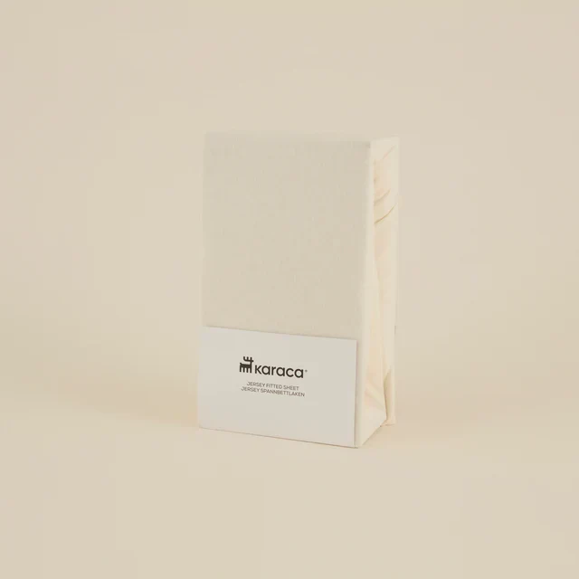 Karaca Home Jersey Hoeslaken, 140x200+30 cm, Creme