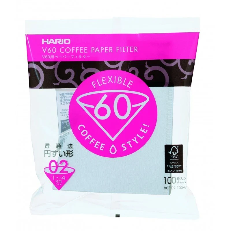 Hario V60 Filter Papers 1-4 Cup - VCF-02-100W