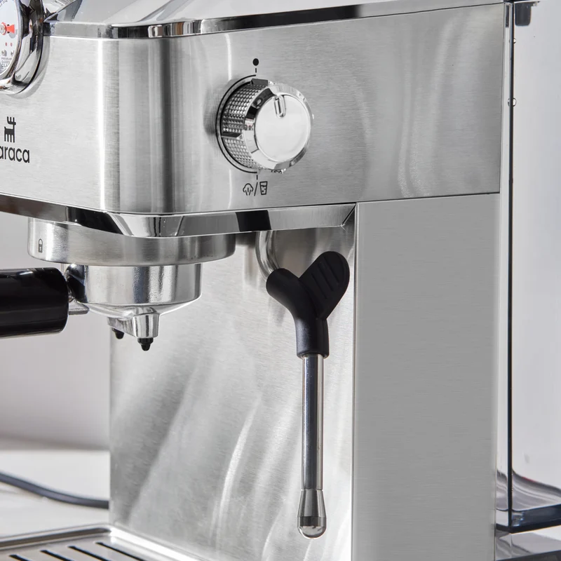 Karaca Coffee Art 1101 Milchaufschäumer, 20 Bar Druck, Espresso, Latte, Cappuccino, Americano Maschine 1,5L Inox