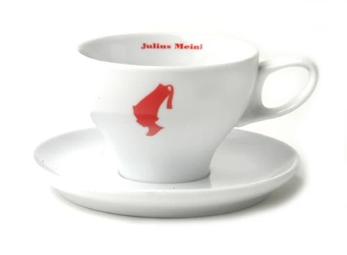 Julius Meinl Cappuccino Tasse weiß rotem Kopf