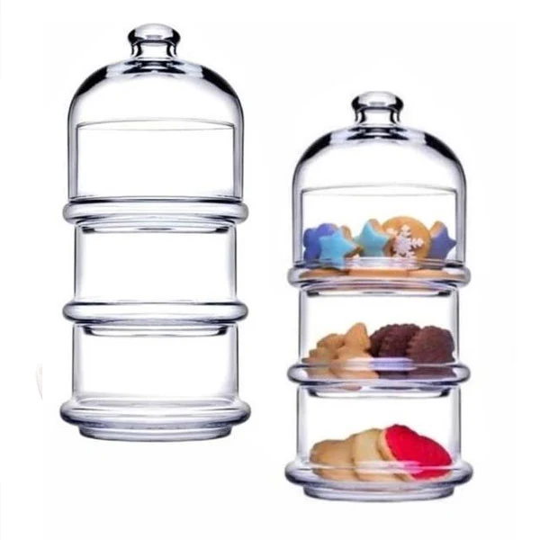 Paşabahçe Villa Patisserie 3 Katlı Cam Kurabiyelik /96815