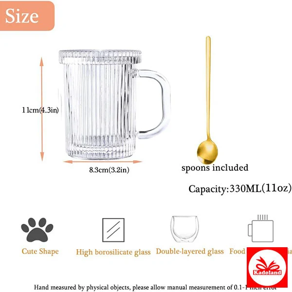 Bavary Ripple Kapaklı Cam Mug