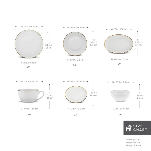 Karaca Elegance Bone Marcelo 26 Parça 6 Kişilik Kahvaltı Takımı Gold