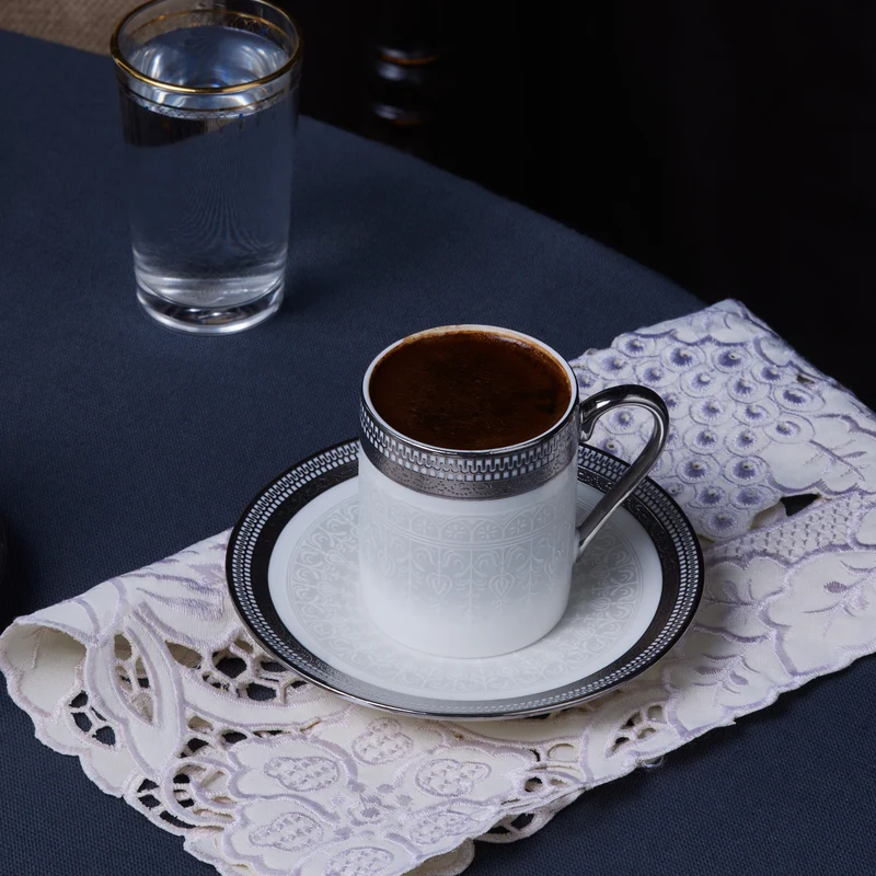 Karaca Royal Bone Kate Kaffeetassen-Set für 6 Personen, 90 ml