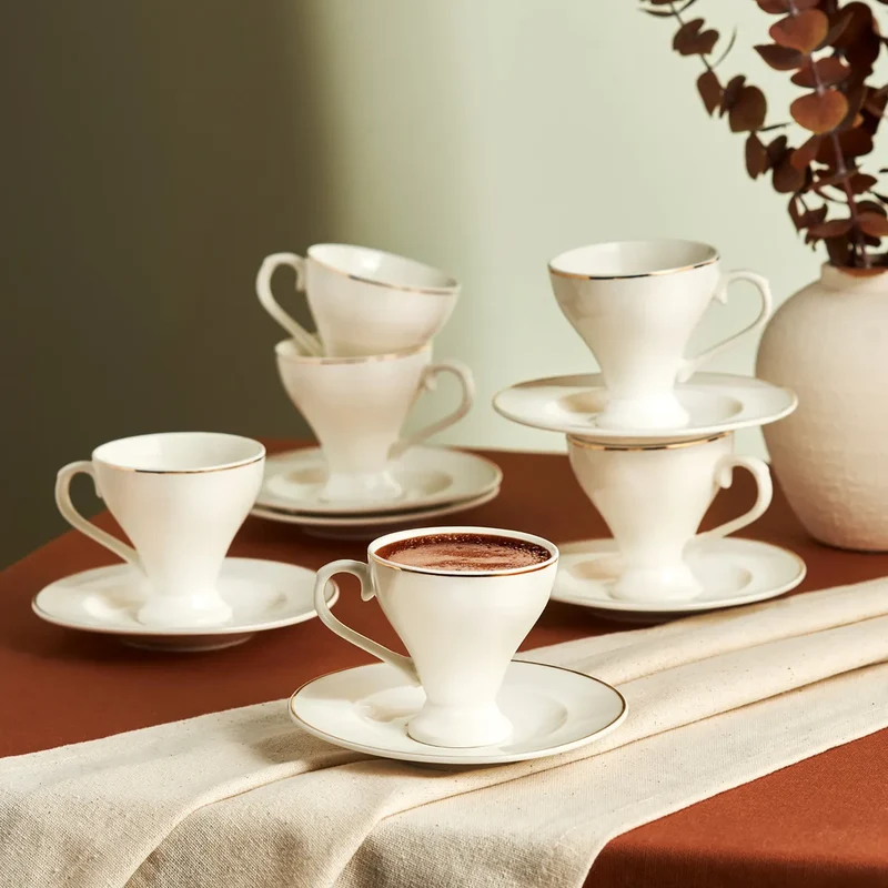 Karaca Biga Kaffeetassen-Set 6 Personen, 90 ml