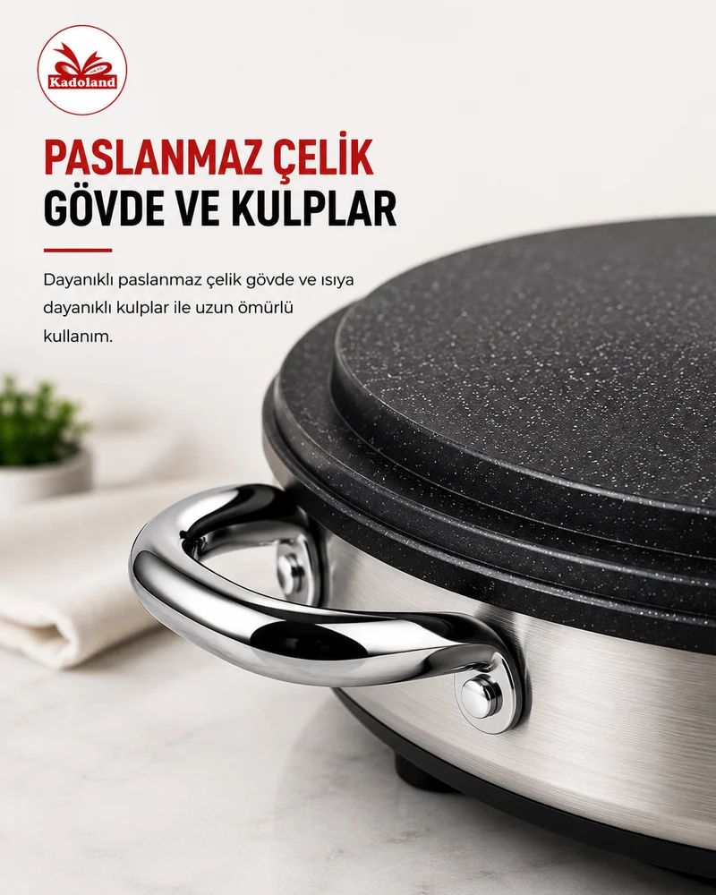 Kadoland Elektrikli Yufka ve Katmer Sacı | Ø50cm 2300W