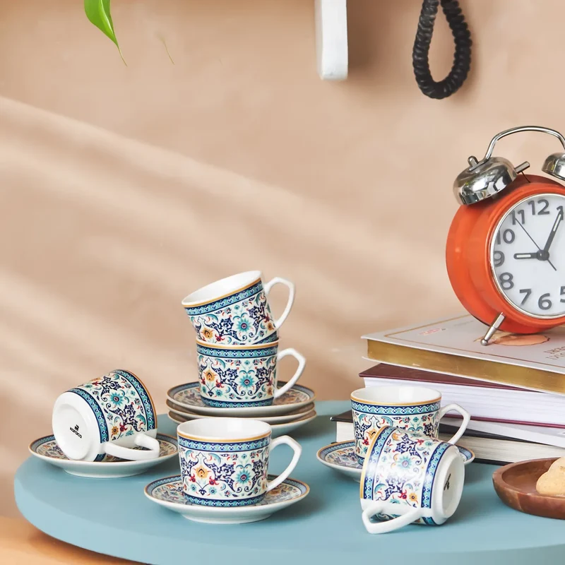 Karaca Beylerbeyi 6 Personen Kaffeetassen Set, 80 ml
