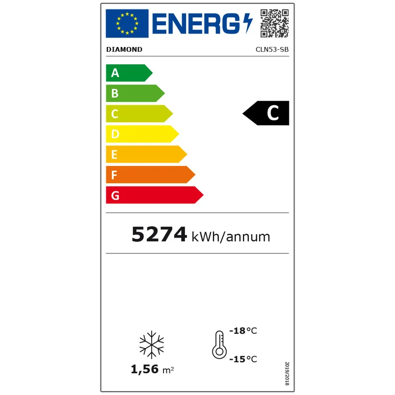 Tiefkühlschrank 496 L , Schwarz , LED-Beleuchtung & Leuchtdisplay, CLN53-SB