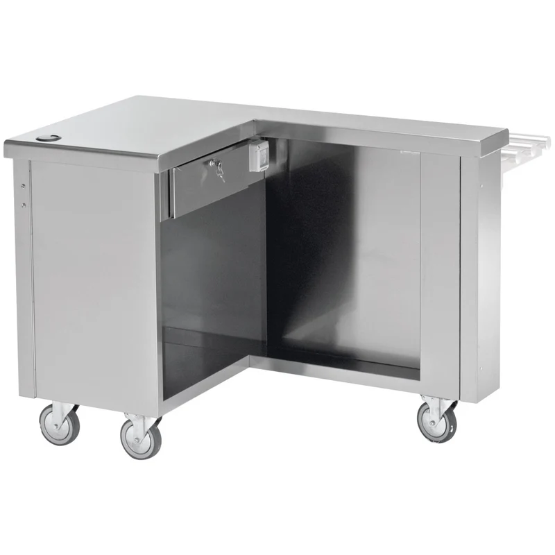 Kassentisch Edelstahl 120 cm - Anbaumodul links, CG12
