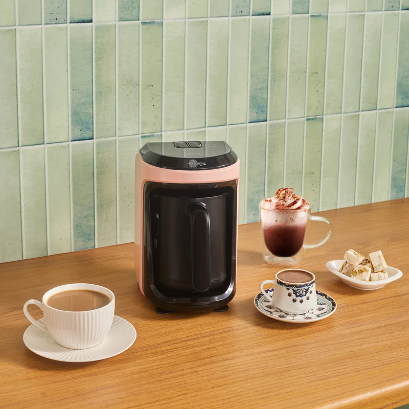 Karaca Hatır Hüps Kaffeemaschine für Türkischen Kaffee mit Milch Perlrosa