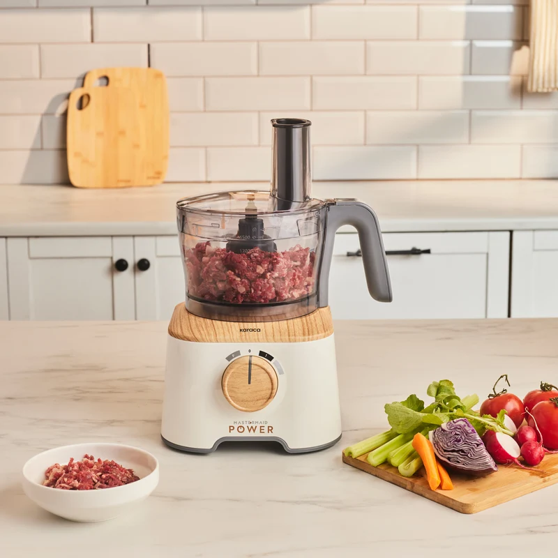 Karaca Mastermaid Power Multifunktionaler 10-in-1 Küchenroboter 2000W Wood Craft