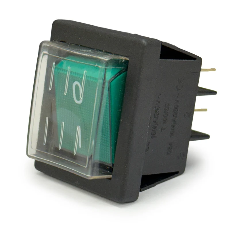 Mains Power Switch Green 16(4)A 250V