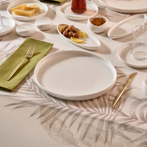 Karaca Bone China Olla 22 Parça 6 Kişilik Kahvaltı Seti, Beyaz