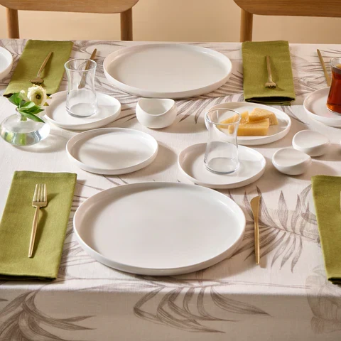 Karaca Bone China Olla 22 Parça 6 Kişilik Kahvaltı Seti, Beyaz