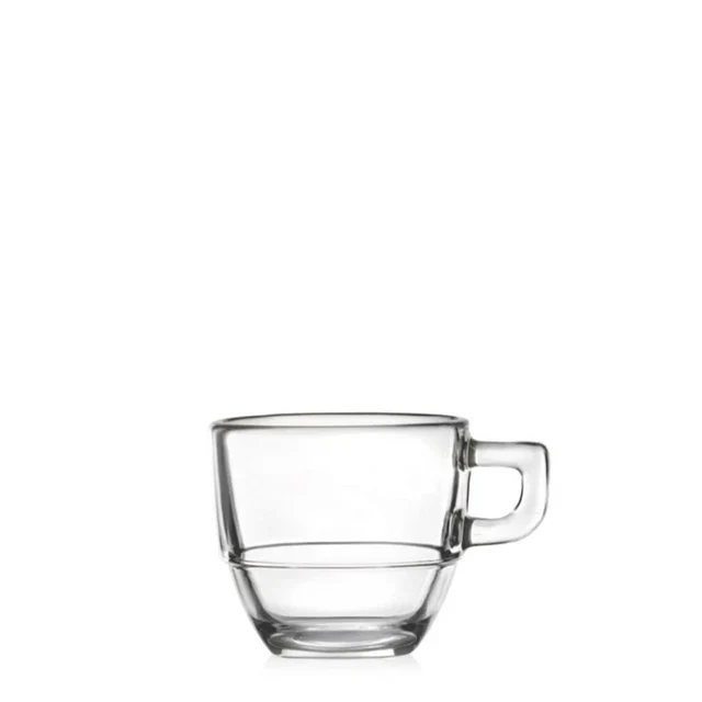 RCR Caffè 6-teiliges Glas-Espressotassen-Set für 6 Personen, 80 ml, Transparent