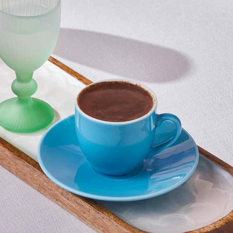 Karaca Rocco 6-teiliges Wassergläser-Set für Kaffee, Mehrfarbig, 60 ml
