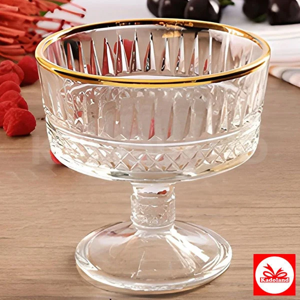 Paşabahçe 51749 Elysia Golden Touch Ayaklı Kase 2'li Yaldızlı