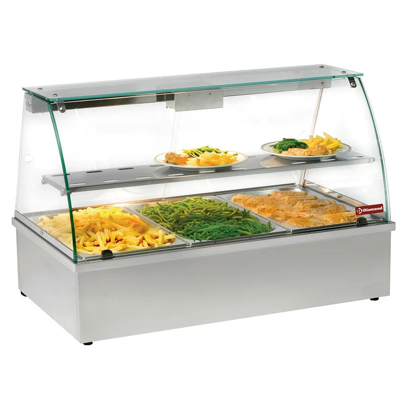 Panorama-Wärmevitrine mit Wasserbad (Bain-Marie) für 3x GN 1/1, VBE-311