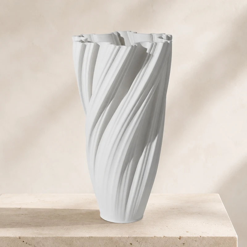 Fugurato Donna Seramik Vazo | Beyaz Ø20,5 × 34,5 cm