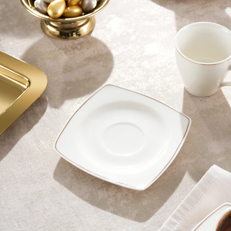Karaca Jamie Porzellan-Espresso- und Türkische Kaffeetassen-Set, 12-teilig, für 6 Personen, 90 ml, Weiß