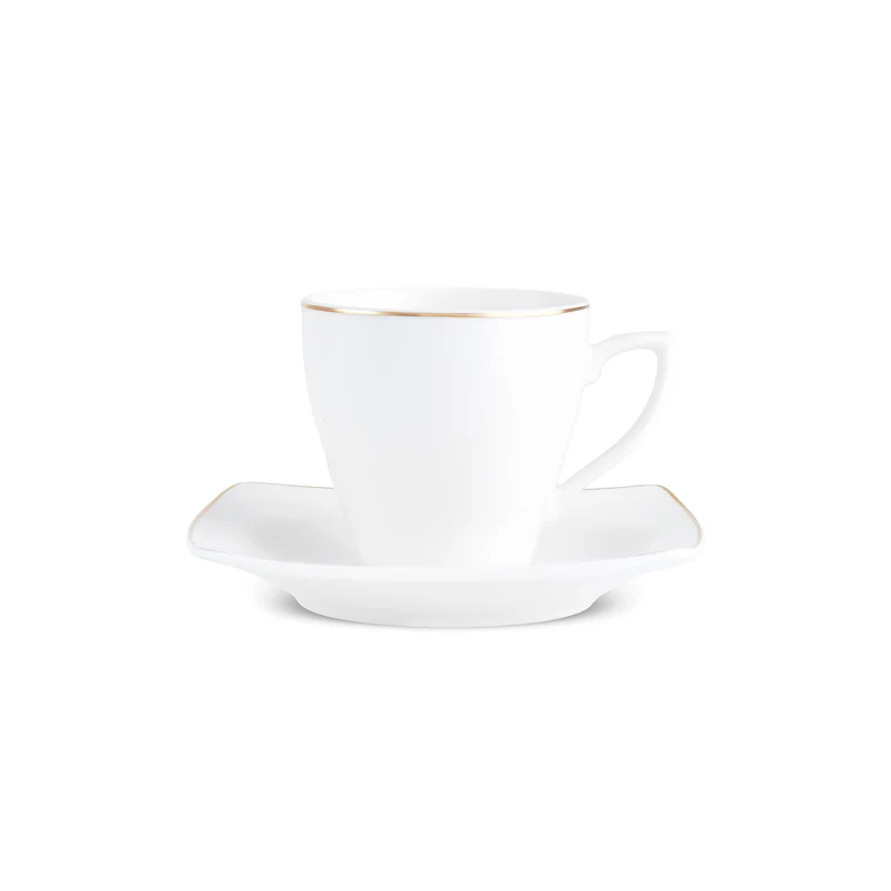 Karaca Jamie Porzellan-Espresso- und Türkische Kaffeetassen-Set, 12-teilig, für 6 Personen, 90 ml, Weiß