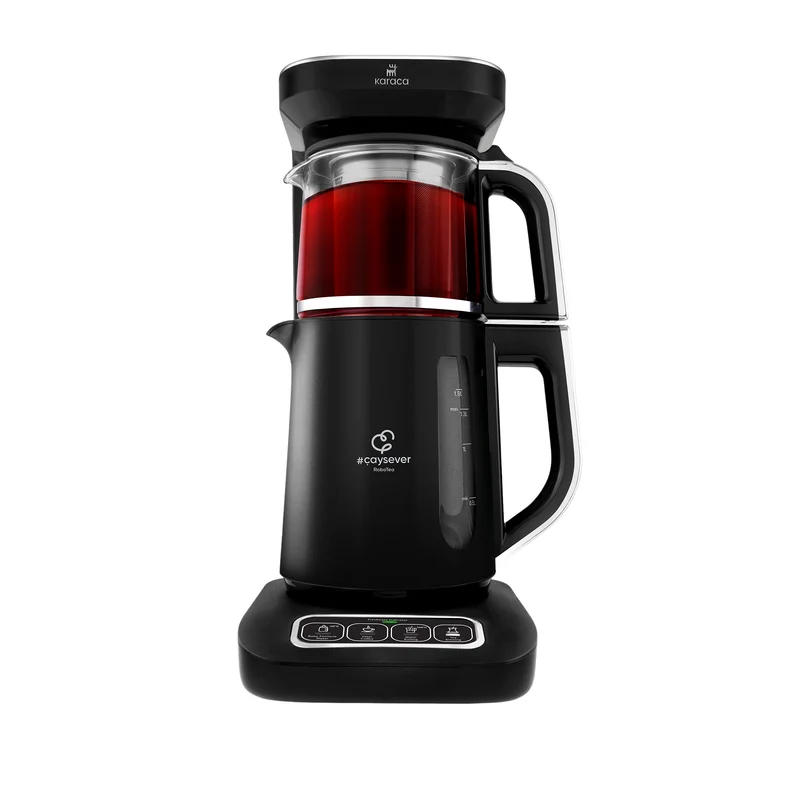 Karaca Caysever Robotea Pro 4 in 1 sprechender automatischer Teekocher Wasserkocher und Filterkaffeemaschine 2500W Chrome