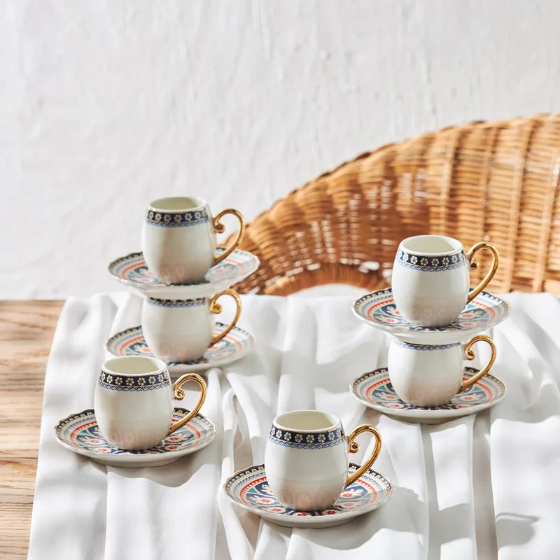 Karaca Willow Kaffeetassenset, 6 Personen, 90 ml
