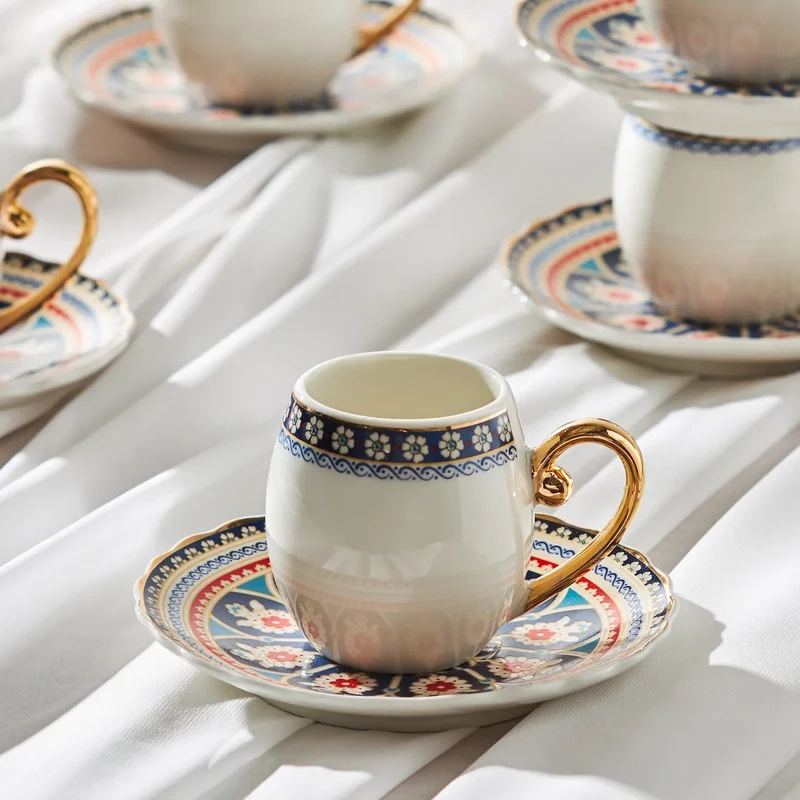 Karaca Willow Kaffeetassenset, 6 Personen, 90 ml