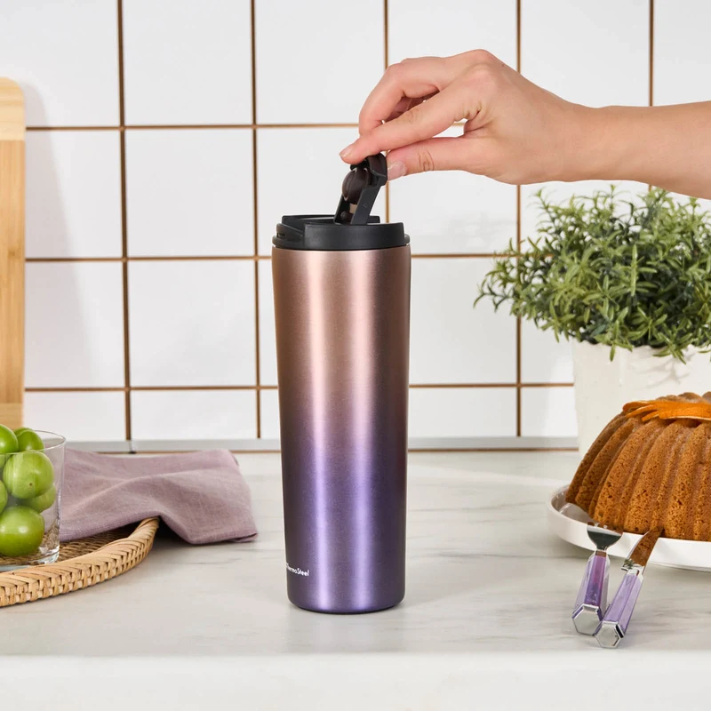 Karaca Violet, Edelstahl Thermosflasche, 450ML