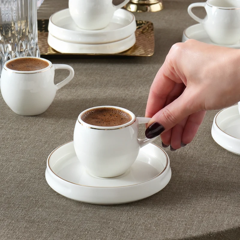 Karaca Streamline Sunset 6-teiliges Kaffeetassen-Set für 6 Personen, 100 ml